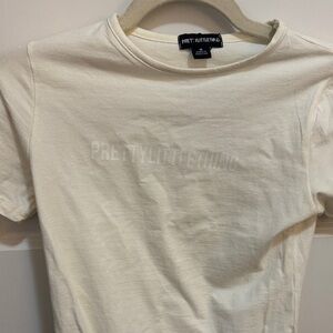 PrettyLittleThing Off-White Logo Bodysuit